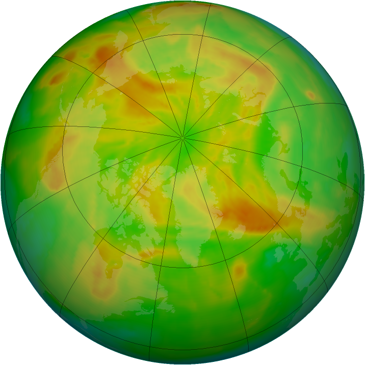 Arctic ozone map for 16 May 2012